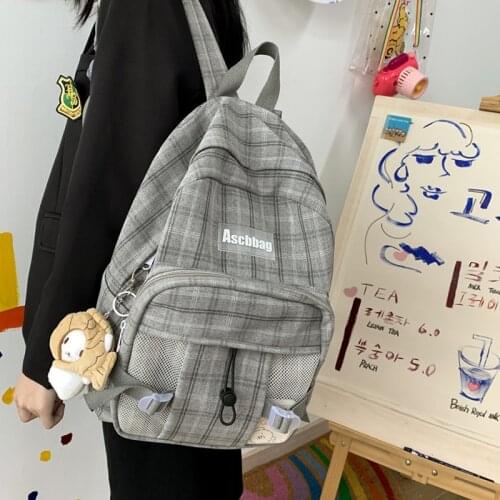 2021 Taiyaki plaid female Backpack japanese anime fasion schoolbag Brandy Melville Style backpack teenager college women bookbag
