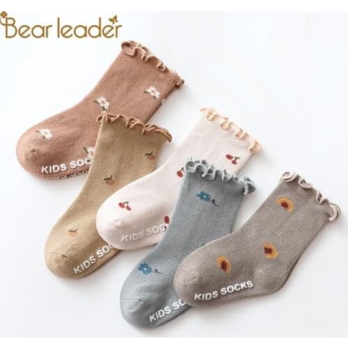 Bear Leader Baby Girls Cute Print Socks New Spring Flower Fashion Toddler Socks Kids Infant Lovely Clothing Children Accessories