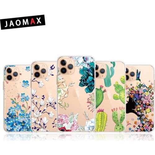 Jaomax Butterfly Flower Phone Case For iPhone 11 Pro XR XS Max 6s 7 8 Plus 5s Transparent Soft Silicone Cover Cases