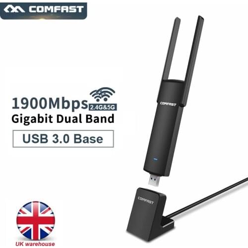 Comfast CF-939AC 1900Mbps USB Wifi Adapter Dual band 2.4G&5G Wi-fi booster USB3.0 wifi Dongle Gaming Ethernet Network Card