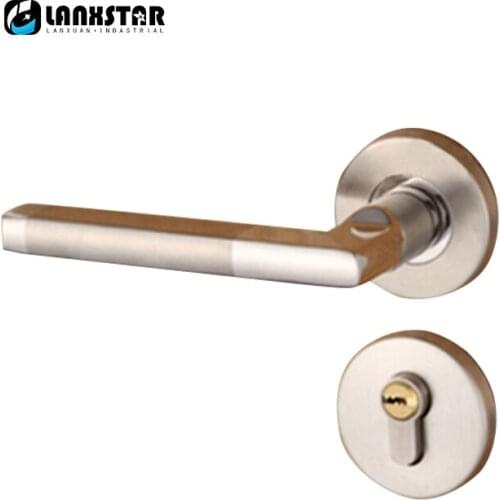 Stainless Steel Wire Drawing Interior Door Handle Locks Wood-door Simple Modern Design Lock