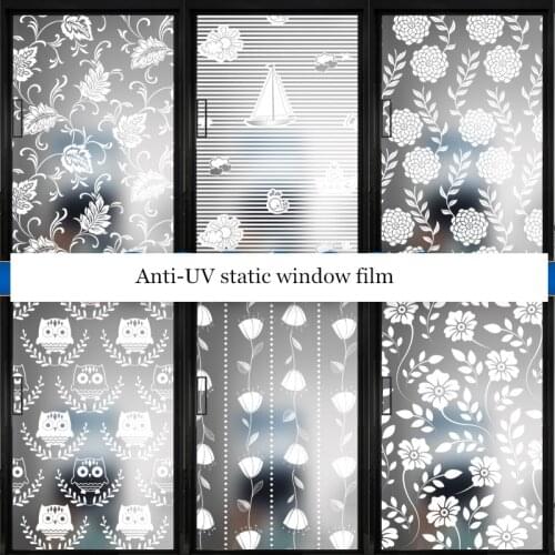 White pattern pattern electrostatic glass film window frosted sticker toilet opaque bathroom privacy window sticker
