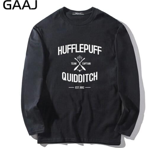 T Shirt Men "Hufflepuff Quidditch Team" O Neck Fashion Man & Women Unisex Long Sleeve High Quality Casual Printed #111TK