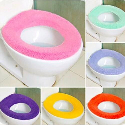 Toilettensitz Bezug WC Closed Sitzbezug Lid Soft Warmer Waschbar Tuch Matte Washable Winter Warm O-shaped Toilet Seat Cushion