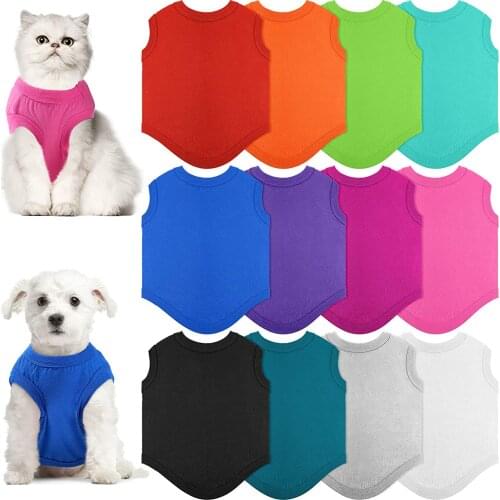 Summer Pet Clothes for Small Medium Dogs Solid Cotton T-shirt Dogs Accessories Pet Supplies Cat Vest Shirts
