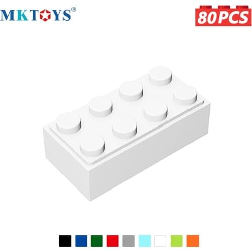 MKTOYS MOC Bricks 2x4 Dots 80PCS Blocks Constructor DIY Building Blocks Lets Go Master! Toys for Children Gifts for Boys Girls