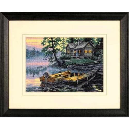 2020 Drop Shipping DIY Artwork Morning Lake Embroidery Kit for Sale with 100% Cotton Floss & Free Shipping for Home Wall Decor