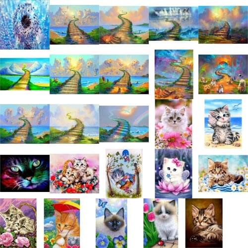 Sky road cross stitch kit people 18ct 14ct 11ct count canvas stitches embroidery DIY handmade needlework