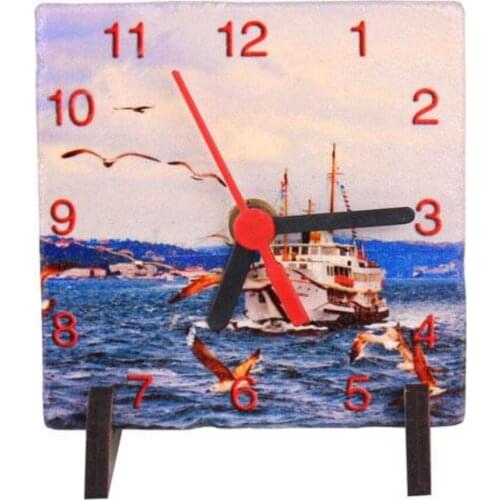 HLO 2021 Personalized Sublimation Stone Table Clock 10x10 cm Square Photography Decorative Gift Idea Trendy Modern Good Price