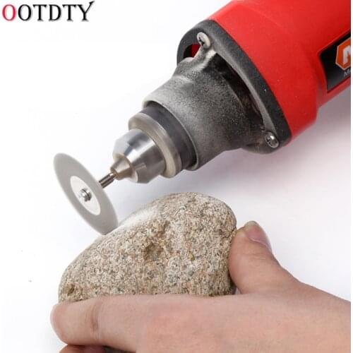 5Pcs 22mm Emery Diamond Cutting blades Drill Bit+1 Mandrel For Dremel Set New