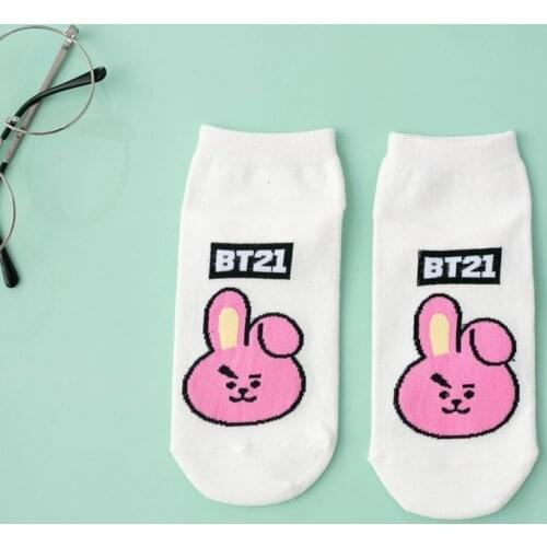 2020 New Products Unisex Daily Wild Cartoon Animal Pattern Breathable Cotton Shallow Mouth Ladies Socks