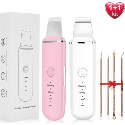 New Ultrasonic Skin Scrubber Facial Cleaner Ion Acne Blackhead Remover Peeling Shovel Cleaner Facial Massager Face Lift Machine