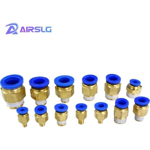BBSPT PC4 PC6 PC8 PC10 PC12 1/8'' 1/4'' 3/8'' 1/2'' -M5 -01 -02 -03 -04 Pneumatic Connectors Male Straight One-Touch Fittings