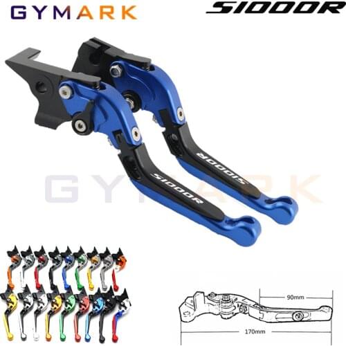 LOGO (S1000R) Motorcycle Accessories Aluminum Folding Extendable Brake Levers for BMW S1000R s 1000 r 2014