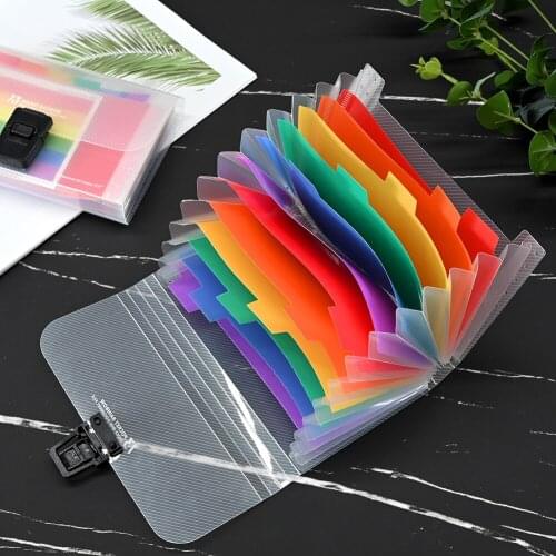 A6 Portable File Folder Storage Bag Document Binder Bill Receipt File Sorting Organizer Classification Bag for Stationery Suppli