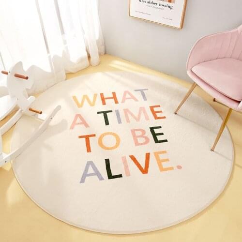 Bedroom Bedside Simple Cartoon Cute Wind Round Carpet Living Room Coffee Table Blanket Hanging Basket Computer Chair Floor Mat