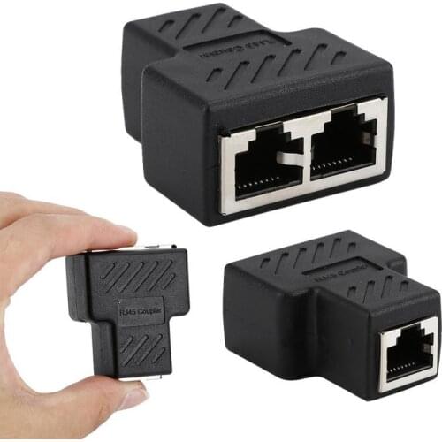 1 To 2 Ways RJ45 Female Splitter LAN Ethernet Network Cable Double Connector Adapter Ports For Laptop Docking Stations Cable FL