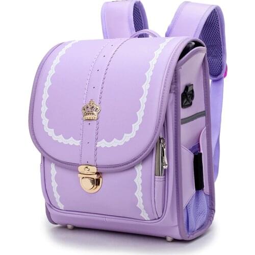 Japanese Style Randoseru Children School Bags for Girls Boys Backpack PU Leather Waterproof Kids Bags Orthopedic Backpacks