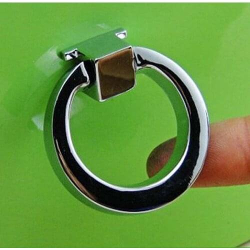 Shaky rings shiny silver kitchen cabinet drawer pull gold dresser cupboard door handle Modern simple Fashion furniture knob