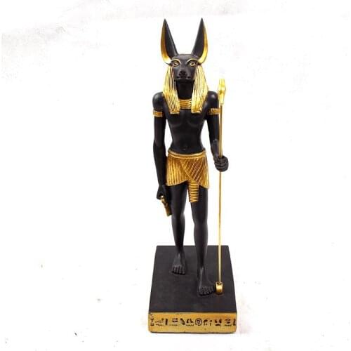 ANCIENT EGYPT ANUBIS STATUE RESIN CRAFTS RETRO FIGURE DOG GOD SCULPTURE HOME DESKTOP DECORATION SOUVENIR R2928