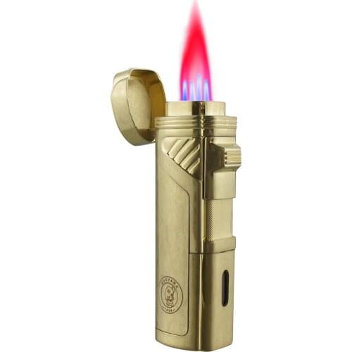 Guevara Jet Torch Cigar Lighter with Cigar Punch Windproof Flame Butane Torch Refillable Lighters for Cigar Smoking