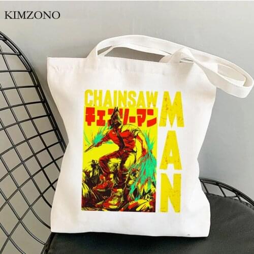 Chainsaw Man shopping bag recycle bag cotton shopping eco shopper jute bag bag foldable reciclaje sac toile