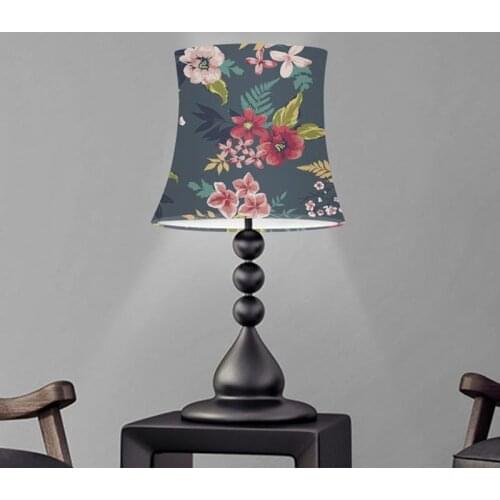 Tropical Plant Print Cylinder Shape Light Shade Washable Lampshade Covers for Wall Light Bedside Modern Mini Table Lamp Cover