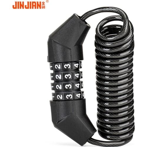 Jinjian Mini Bike Lock Anti-theft Bicycle Lock Cable Helmet Lock Chain Fold Backpack Cycling Password Lock Bike Accessories