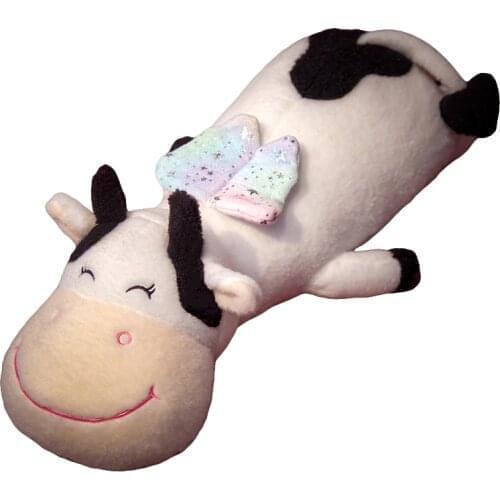 1 pcs Kawaii Cartoon milk cow With wings Plush Toys Stuffed Animal angel Cattle Doll soft Pillow Cushion Bolster Decoration gift