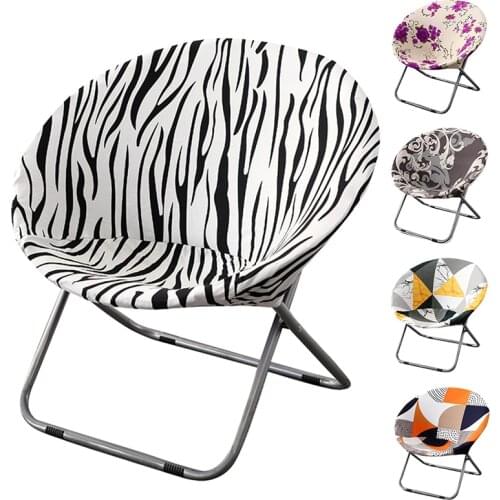 1PC Spandex Moon Sauce Chair Cover Round Saucer Chair Protector Round Camping Folding Chair Covers