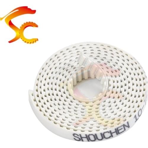 10meters/LOT T5 6mm White PU Open Ended Timing Belt Width 6mm T5 Polyurethane with steel core Belt fit for T5 Timing Pulley