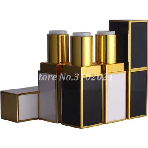 100pcs white and black 12.1 square lipstick tube