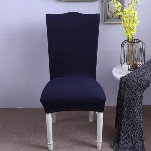 2019 Nordic Dark Blue Solid Chair Cover Slipcover Sofa Spandex/Polyester Fabric Stretch Elastic Multifunctional Chair Banquet