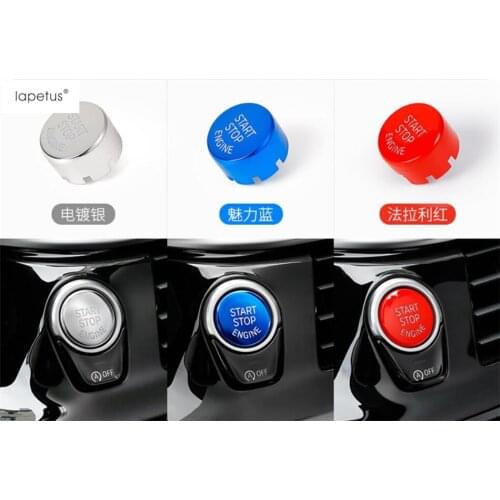 Lapetus Accessories For BMW 1 Series / 2 Series / 3 Series / 5 Series Start Stop Engine Push Button Frame Key Ring Cover Trim