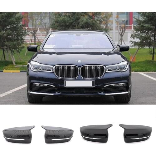 Rear View Side Wing Mirror Cap For BMW 5 6 7 Series G38 G30 G11 G12 6 SeriesGT Car Replacement Mirror Cover Carbon Fiber pattern