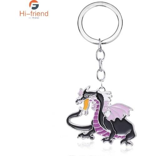 Movie Dragon Keychain High Quality Metal Cartoon Animal Key Ring for Women Men Pendant Jewelry Halloween Gift