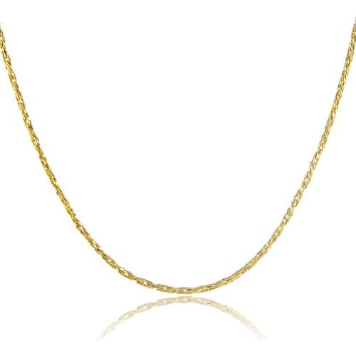 2MM chains Wholesale Fashion Jewelry 24K Yellow gold color Necklaces chains necklaces for women 45cm long