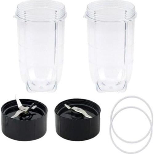 AD-16Oz Tall Cups for Magic 250W Blender with Flat Blade with Cross Blade for Magic MB1001 Blender Replacement Part