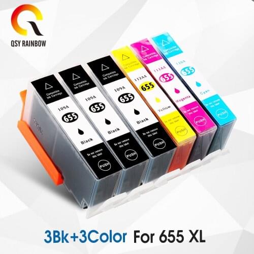 CMYK SUPPLIES free shipping 6 Compatible HP655 hp 655 hp655xl 655xl ink cartridge for HP Deskjet 3525/4615/4625/5525/6520c print