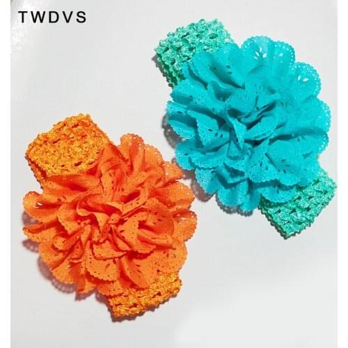 TWDVS Baby Hair Accessories Flower headband Elasticity Width Elastic Hair Bands Kids Flower Ring Flower Headband W032