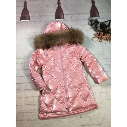 Real fur Hood Brand coat 2021 Winter Jacket Girl White Duck Down jackets Long Parka Child down coats children snow wea r