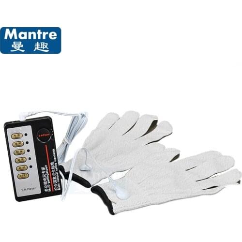 Electrical Shock Silver Fiber Therapy Gloves Body Massager Slimming Electro Sex Products Kit For Adult Women And Men