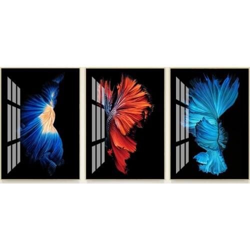 Deep sea Gorgeous shadow 5D Painting Creative fish Crystal Porcelain Painting Living room Art wall Decor Home decoration