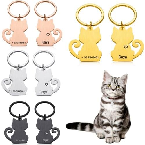 Pet ID Tags Personalized Necklace Custom Tag Cat Accessories Engraved Cat Name Tag Pet Collar Id Tags Free Engraving Innovative