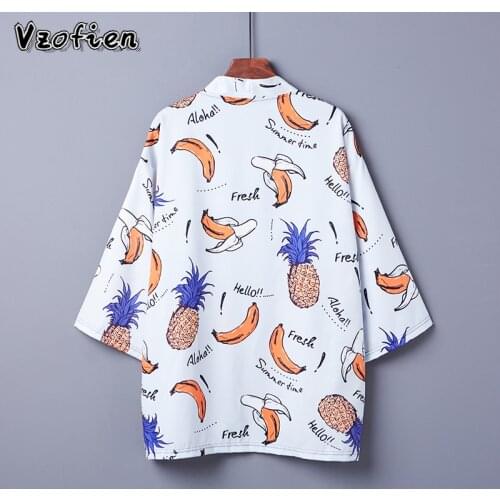 Japanese Style Kimono Cardigan Yukata Harajuku Beach Kimono Summer Sun Protection Blouse Shirt Female Obi Streetwear Haori