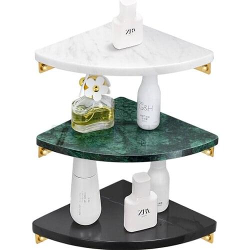 Nordic creative triangle shelf non perforated bathroom living room shower room wall mounted storage rack