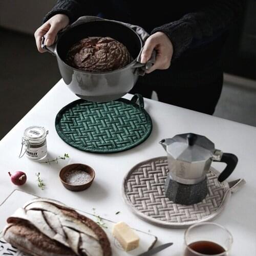 Nordic Style Round Tableware Mats Velvet Cloth Heat Resistant Pads Creative Cup/Pot Holder Tea Mats Kitchen Supplies