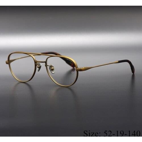 Limited edition Vintage Quality Ultralight pure titanium eyeglass frame Key classical round eyewear women men original free ship