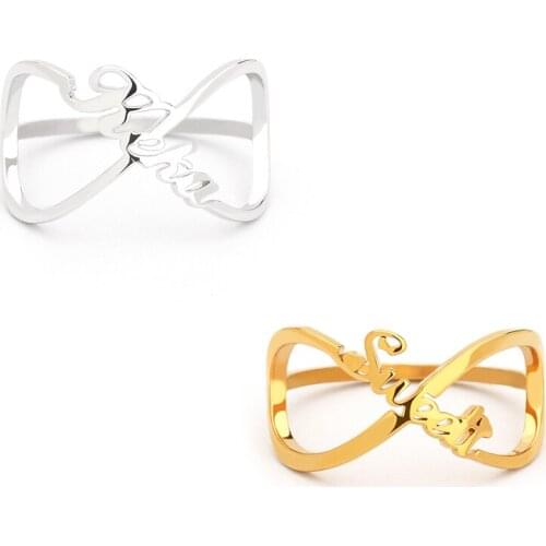 Personalized Infinity Rings For Women Stainless Steel Personalized Infinity Name Ring Birthday Jewelry Christmas Best Gifts