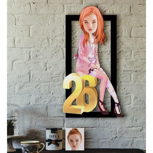 Personalized Women 'S Birthday Caricature OF 3D Wood table-10 In Reliable Quality Cost Effective Gift Home Decoration wall